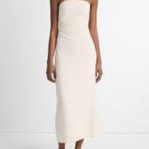 NWT Vince Strapless Draped Dress in Off White - Size 10